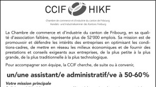 La CCIF recherche un/e assistant/e administratif/ve à 50-60%