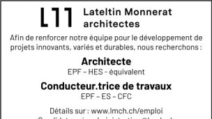 Lateltin Monnerat architectes SA recherche divers postes