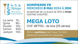 Mega Loto le 8 mai à Dompierre/FR