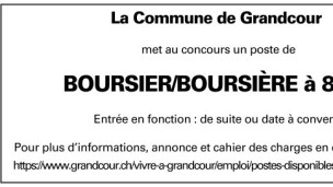 La Commune de Grandcour recherche Boursier/Boursière