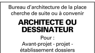 Bureau d'architecture recherche architecte ou dessinateur