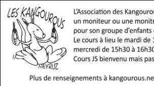 L’Association des Kangourous de Neyruz recherche
un moniteur ou une monitrice