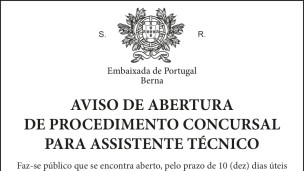 L'ambassade du Portugal à Berne recherche un/e assistant/e technique