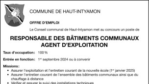 La commune de Haut-Intyamon recherche un responsable des bâtiments communaux - agent d'exploitation